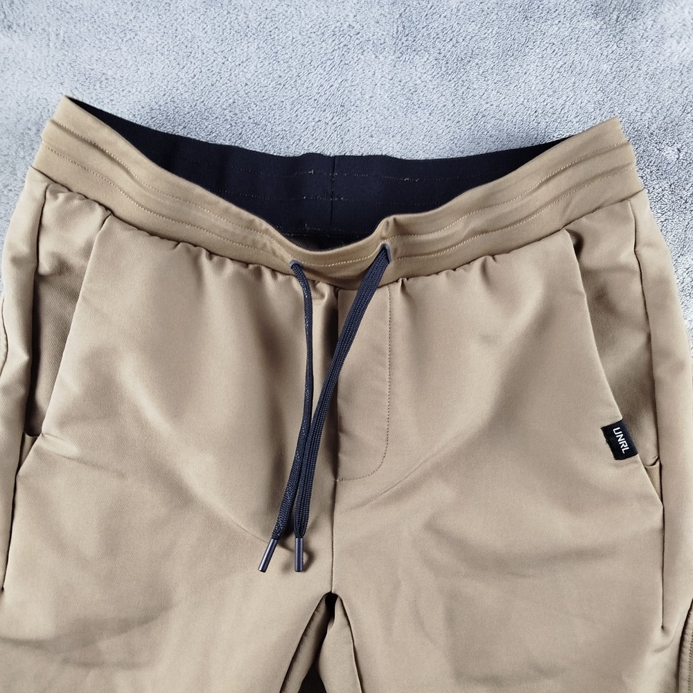 UNRL Joggers Brown Pants Mens XS Drawstring Performance Gym Casual Pockets - Picture 3 of 9